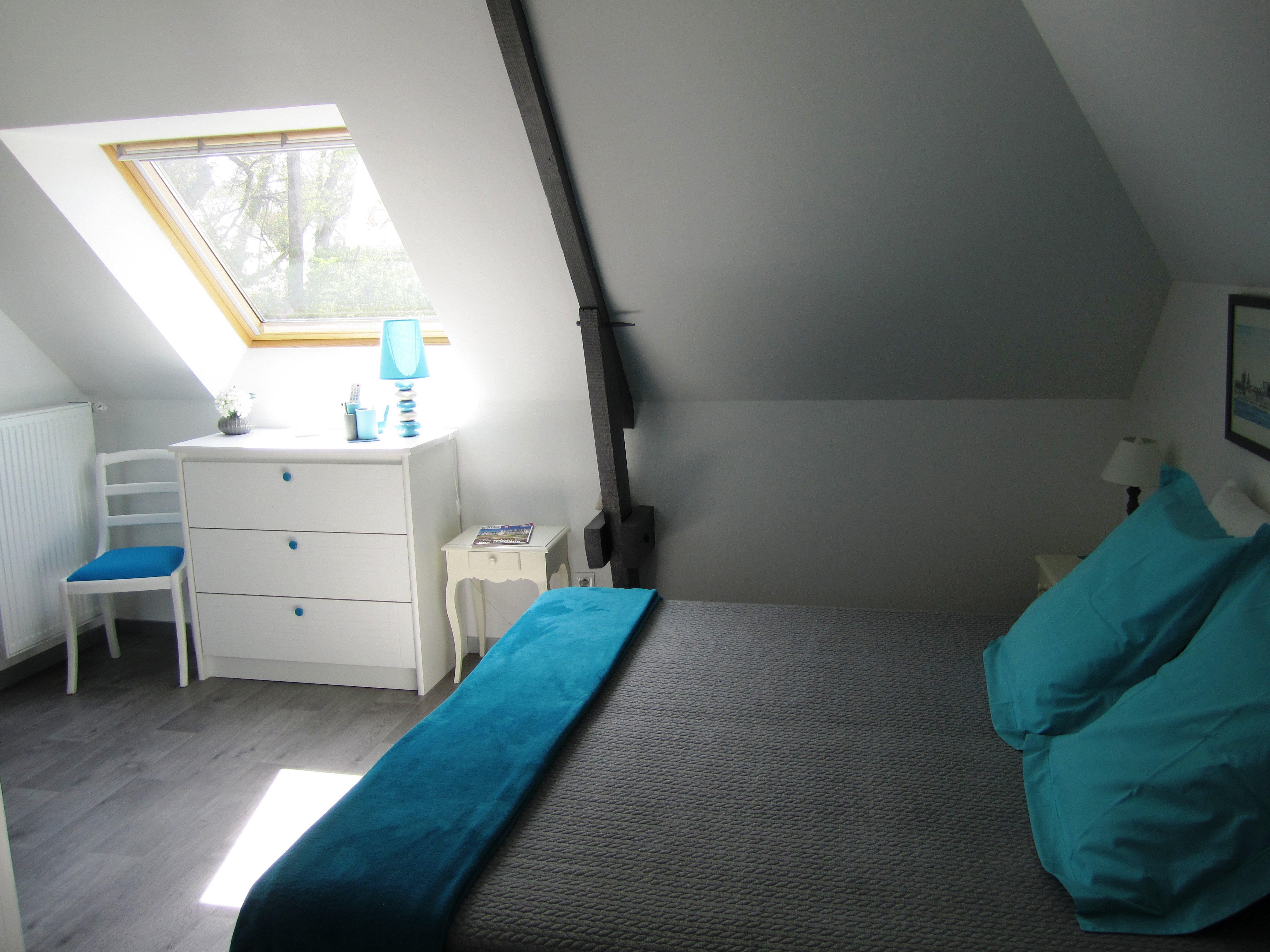 Chambre Turquoise – décoration soignée, chambre d'hôtes La Renaissance