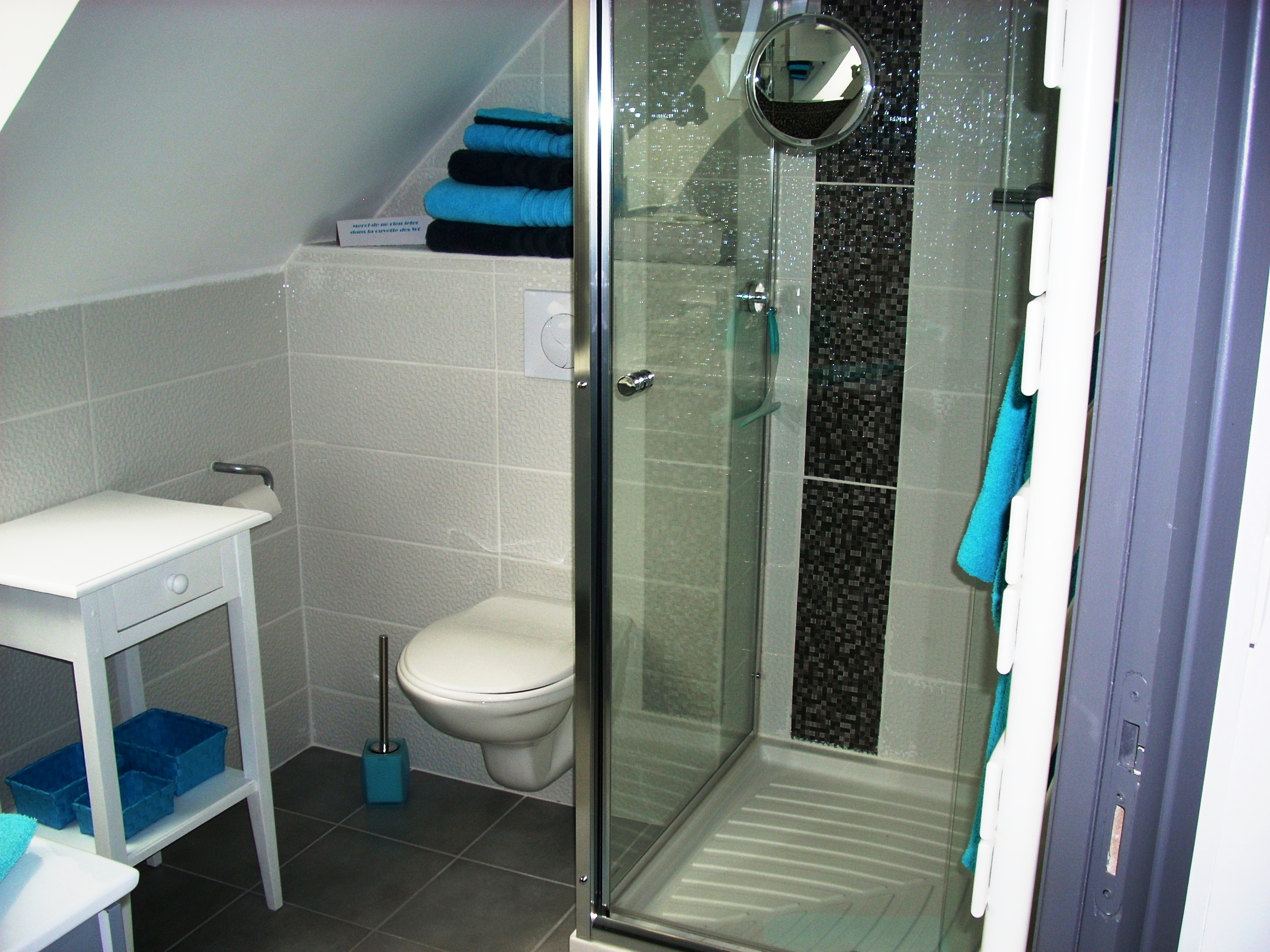 Chambre Turquoise – literie qualité 180×190, maison d'hôtes Chambord